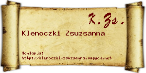 Klenoczki Zsuzsanna névjegykártya
