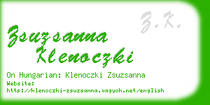 zsuzsanna klenoczki business card